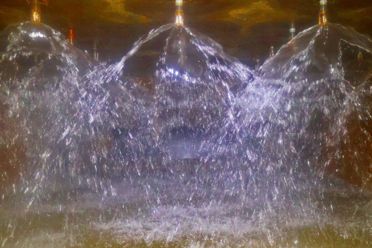 Beluchting van het opgepompte ruwwater.